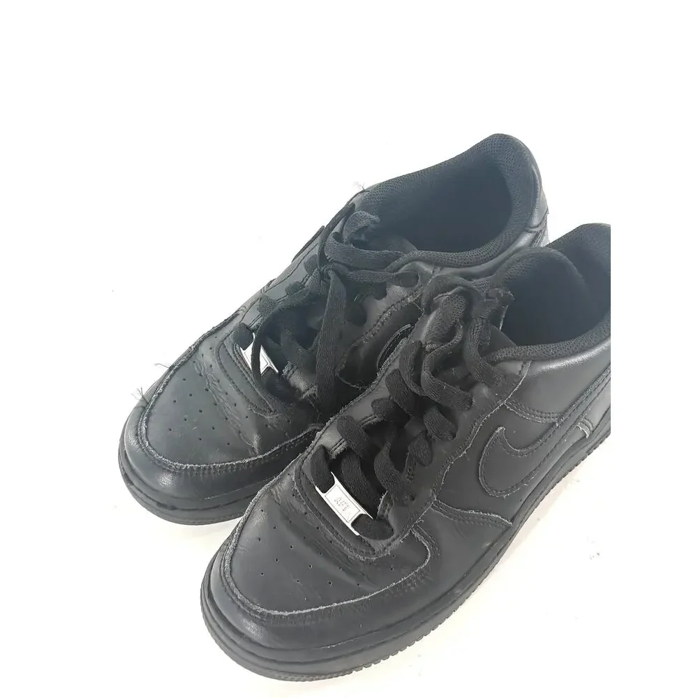 Nike Air Force 1 Sneakers Triple Black 5.5 Kids Boys Leather Shoes Womens 7